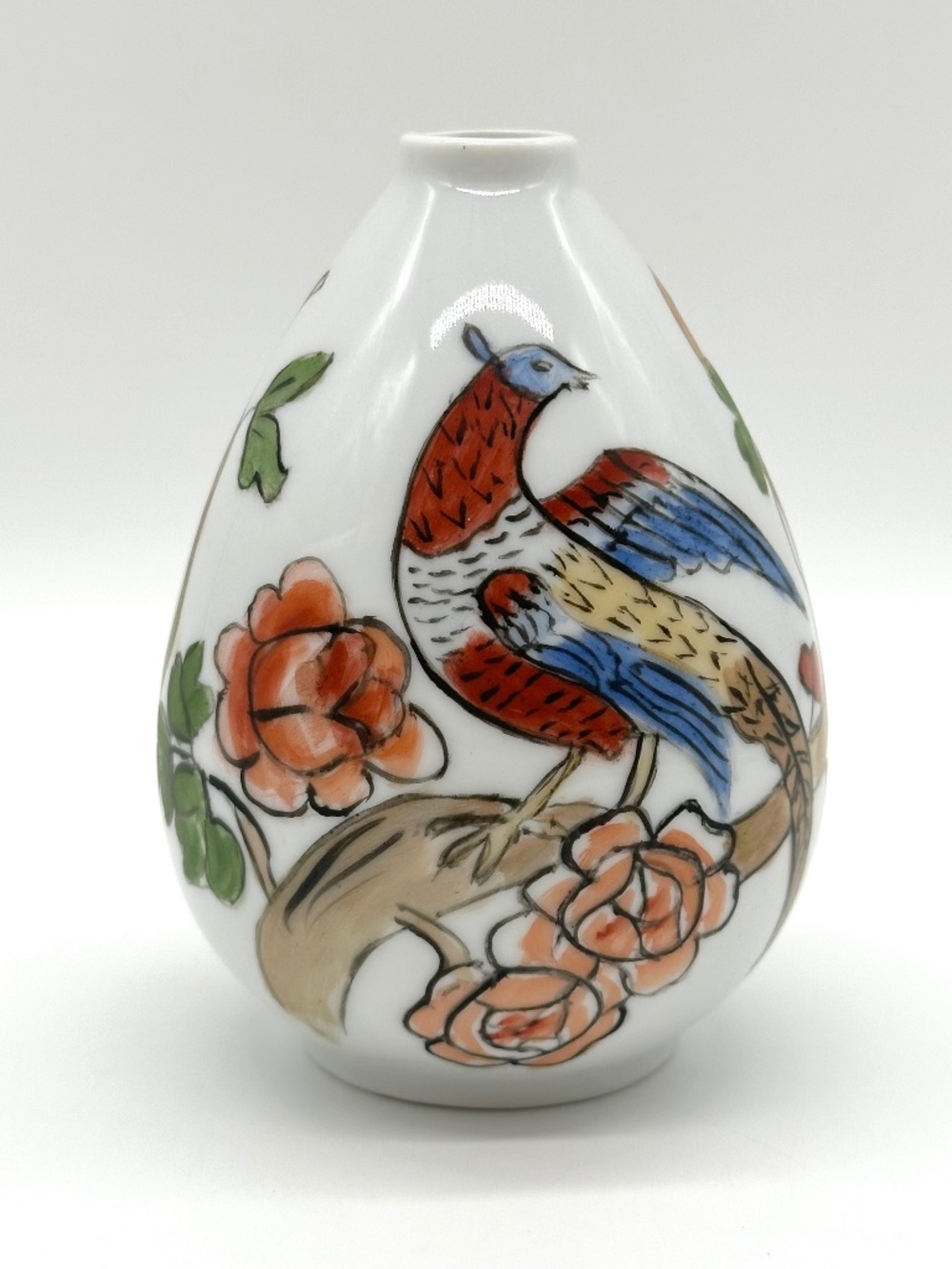 Antique 1917 Royal Austria Hand Painted Bud Vase-Signed Milburn Birds & Flowers